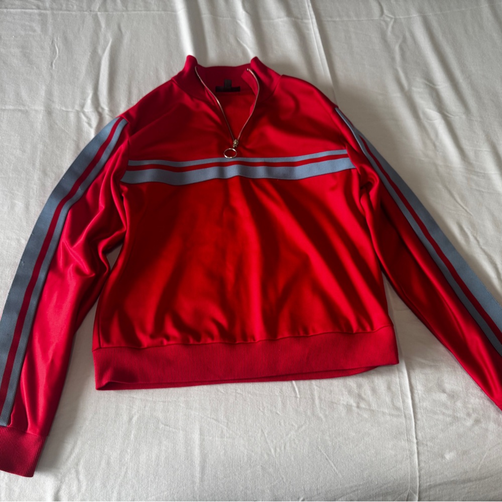 Topshop Red Track Jacket with Stripes